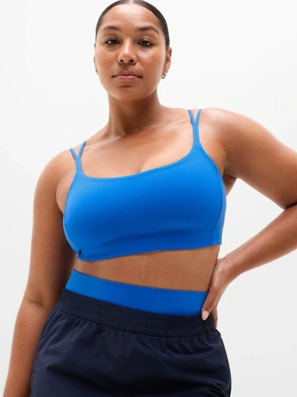 New Athleta XL Transcend Strappy Bra Breaker Blue X-Large Cup D-DD